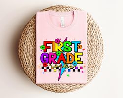 Fist Grade Shirt Png, Colorful First Grade Rock Shirt Png,  Shirt Png for New Semester, Shirt Png for New Students, Firs
