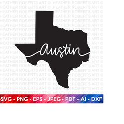 Austin City SVG, Texas Svg, Texas Clipart, Texas Silhouette, Texas Shape svg, Texas Cities Svg, Texas State, Cut File Cr