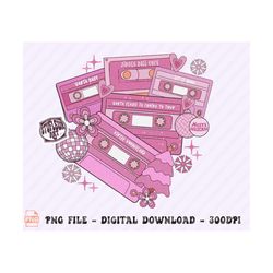 Christmas Music Cassette Tapes PNG, Retro Christmas PNG, Christmas Shirt Design, Pink Christmas PNG, Groovy Christmas, Sublimation Download