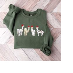 Christmas Llama Sweatshirt, Funny Llama Sweater, Funny Animal Shirt, Cute Farmer Shirt, Christmas Country Shirt, Llama G