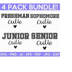 Class Cutie SVG Bundle, School Cutie SVG, School Shirt svg, Freshman svg, Sophomore svg, Junior svg, Senior svg, Cut Fil