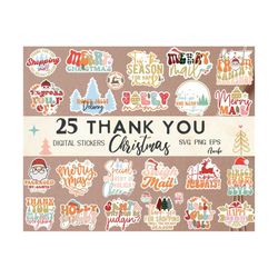 Merry Christmas Thank You Digital Stickers Svg Png | Christmas Small Business Thank You Svg | Packaging stickers | Made