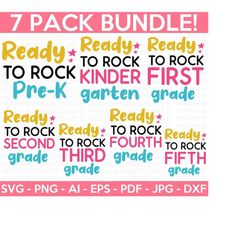 Back to School SVG Bundle, Hello School SVG, Ready To Rock School svg, Teacher svg, School, School Shirt svg, Kid Shirt