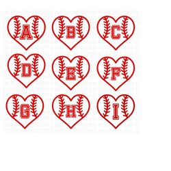 baseball softball heart monograms svg bundle, baseball heart svg, softball heart svg, sports svg, baseball svg, softball