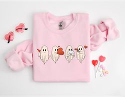 CUTE Valentine Ghost  SweaT-Shirt Png, funny Valentine  Day  SweaT-Shirt Png, Cute Ghosts  SweaT-Shirt Png, Retro Valent