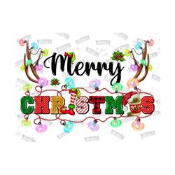Merry Christmas Png, Christmas Sublimation Design,Christmas Png ,Christmas Light Png, Christmas Western Png, Glitter Png