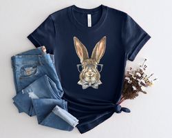 Happy Easter Shirt Png, Easter Bunny rabbit bow tie Shirt Png, Cute Bunny with glasses cute boys girls toddler Easter Bu