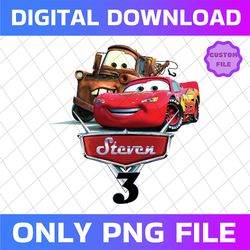 Personalized Disney Cars Birthday Png , Cars Birthday Png , Custom Name Age Disney Cars Raglan Option Png, Cars Personal