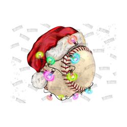 Christmas Baseball Ball Sublimation Png, Baseball Christmas, Baseball Png, Christmas Baseball Ball Santa Hat Png, Baseba