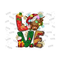 Love Christmas Png, Merry Christmas Png, Christmas Cow, Christmas Highland Cow Png, Christmas Png, Love Christmas Cow, D