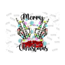 Merry Christmas Peace Skeleton Hand Sublimation Design, Peace Png,Skeleton Peace Png,Skeleton Christmas Png,Christmas De