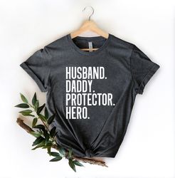 Husband Daddy Protector Hero Shirt Png, Trendy Fathers Day Shirt Png, Dad Birthday Gift, Shirt Png for Fathers Day, Cute