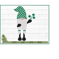St Patrick's Day Gnome With Clover Bouquet SVG File, dxf, eps, png, St Patrick's Day svg, Gnome svg, Cricut svg, Cut Fil