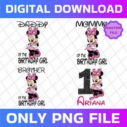 Personalized Minnie Mouse Birthday Png, Minnie Mouse Png, Minnie Mouse Family Birthday Png,Birthday Iron on Transfer