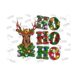 Ho Ho Ho Western Christmas Reindeer Png, Christmas Deer Png Sublimation Design, Christmas Png, Merry Christmas Png, Chri