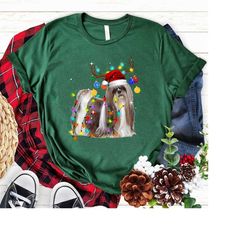 Shih Tzu Christmas Sweatshirt, Dog Christmas Sweatshirt, Christmas Lights Tee, Santa Shih Tzu Sweatshirt, Shih Tzu Chris