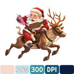 Santa Png, Santa With Stanley Png, Sublimation Design Download