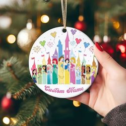 Custom Name Princess Ornament, Dis.ney Characters Christmas Home Decor Ornaments, Dis.neyworld Magic Kingdom Gift