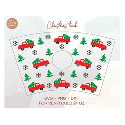 christmas tree truck cold cup svg, christmas cup svg, christmas wrap svg, christmas pattern decal full wrap venti cold c