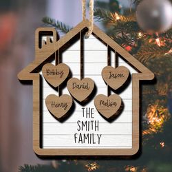 Personalized Family Christmas Ornament 2023, Family Member With Name, Family member Christmas Wood Layers ornaments
