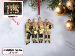 custom firefighter photo ornament, custom firefighter photo ornament xmas, christmas shape ornament acrylic