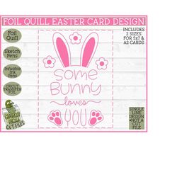Foil Quill Easter Card SVG File, Single Line svg, Sketch svg, Foil Quill Design, Laser Engraving svg, Foil Quill Bunny s