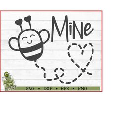 Bee Mine Valentine SVG File, dxf, eps, png, Bee svg, Valentine's Day svg, Be Mine svg, Silhouette Cameo, Cricut, Cut Fil