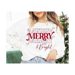 Merry And Bright SVG, PNG, Christmas Svg, Christmas Shirt Svg, Merry Svg, Merry Christmas Svg, Be Merry Svg, Christmas Sign Svg