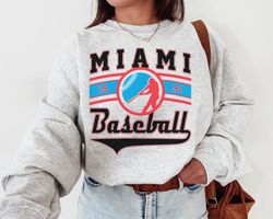 Vintage Miami Marlin Crewneck Sweatshirt T-Shirt, Marlins EST 1991 Sweatshirt, Miami Baseball Game Day Shirt, Retro Marl