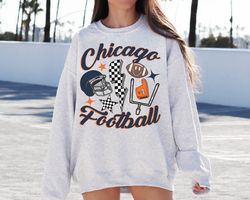 Retro Chicago Football Crewneck Sweatshirt T-Shirt, Bears Shirt, Vintage Chicago Football Shirt