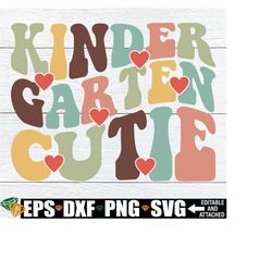 Kindergarten Cutie, Girls Kindergarten svg, Girl First Day Of Kindergarten Shirt svg png, Kindergarten svg, First Day Of School svg
