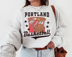 Vintage Portland Basketball Sweatshirt T-Shirt, Portland Blazer Basketball Crewneck, Portland Basketball Fan, Retro Blaz