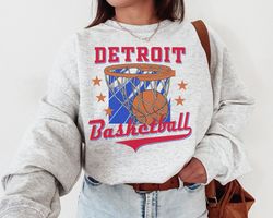 Detroit Piston, Vintage Detroit Piston Sweatshirt T-Shirt, Detroit Basketball Shirt, Pistons Shirt, Basketball Fan Shirt
