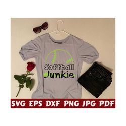 Softball Junkie SVG - Sport Junkie SVG - Junkie SVG - Softball Cut File - Softball Quote Svg - Softball Saying Svg - Softball Design - Shirt