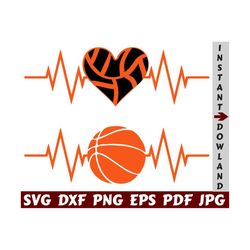 basketball ball svg - basketball heart svg - basketball heartbeat svg - basketball cut file - basketball design - basketball clipart - shirt