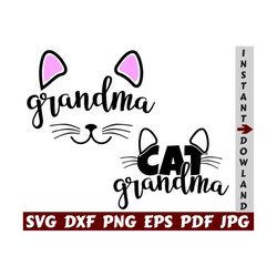 Cat Grandma SVG - Cat Lovers SVG - Pet Grandma SVG - Cat Face Svg - Cat Cut File - Cat Quote Svg - Cat Saying Svg - Cat Design - Cat Shirt