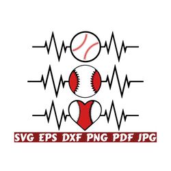 Baseball Ball SVG - Baseball Heart SVG - Baseball Heartbeat SVG - Baseball Cut File - Baseball Design Svg - Baseball Clipart- Baseball Shirt