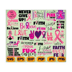 breast cancer svg -  cancer awareness svg - cancer cut files - cancer quote svg - cancer ribbon svg - cancer survivor svg - cancer clipart