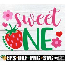 Sweet One, Strawberry 1st Birthday, Strawberry Theme Birthday, Sweet One Birthday, Strawberry First Birthday SVG, Strawberry Birthday PNG