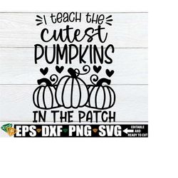 I Teach the Cutest Pumpkins In The Patch svg, Halloween Teacher svg, Thanksgiving Teacher Shirt svg, Fall Teacher Shirt svg, Autumn svg