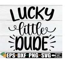 Lucky Little Dude, Boys St. Patrick's Day Shirt svg, Kids St. Patrick's Day svg, Funny St. Patrick's Day svg, St. Patrick's Day svg