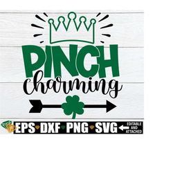 Pinch Charming, Boys St. Patrick's Day Shirt SVG, Kids St. Patrick's Day svg, Funny St. Patrick's Day svg, Boys St. Paddy's Day svg