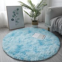 Round Rug Mat Fluffy White Carpets For Living Room, Decoration Salon Thick Pile Rug, decoration object for living room