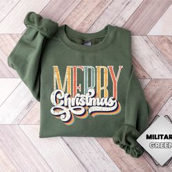 Retro Merry Christmas Sweatshirt, Cute Christmas Sweatshirt, Merry Christmas, Christmas Crewneck, Holiday Sweatshirt, Wi