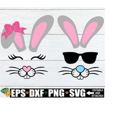 Easter Bunny Face svg. Bunny Face SVG, Matching bunny Face svg. Boy Bunny. Girl Bunny. Easter Bunny Faces. Kids Easter svg, Easter svg