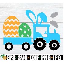 Easter Tractor, Tractor Pulling Eggs, Kids Easter svg, Boys Easter Shirt SVG, Easter Decor svg, Easter Door Sign svg, Easter SVG