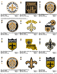 Collection NFL NEW ORLEANS SAINTS Embroidery Machine Designs