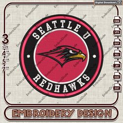 NCAA Logo Embroidery Files, NCAA SUU Redhawks Embroidery Designs, Seattle U Redhawks Machine Embroidery Design