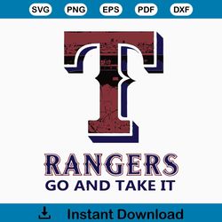 Logo Texas Rangers Go And Take It SVG Graphic Design File