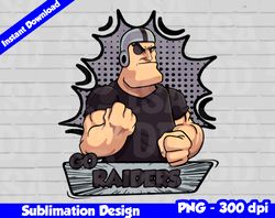 Raiders Png, Football mascot comics style, go raiders t-shirt design PNG for sublimation, sport mascot design